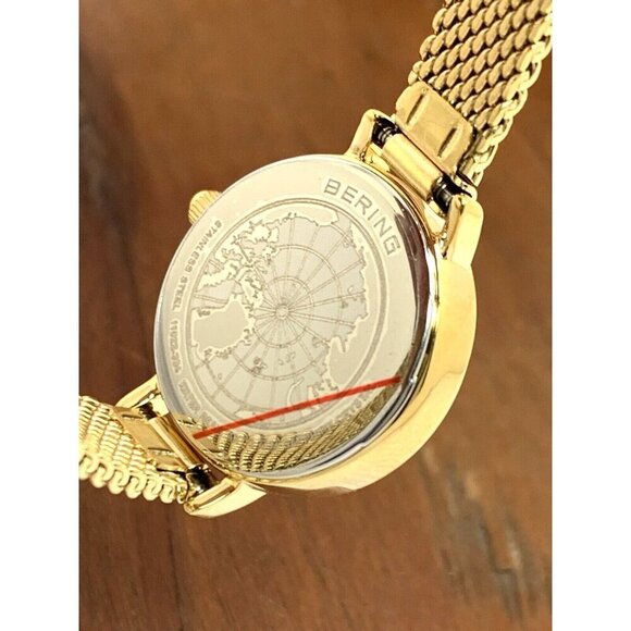 Bering Womens Watch 11022-334 Quartz White Dial Gold Stainless Steel Petite 22mm - Picture 7 of 14